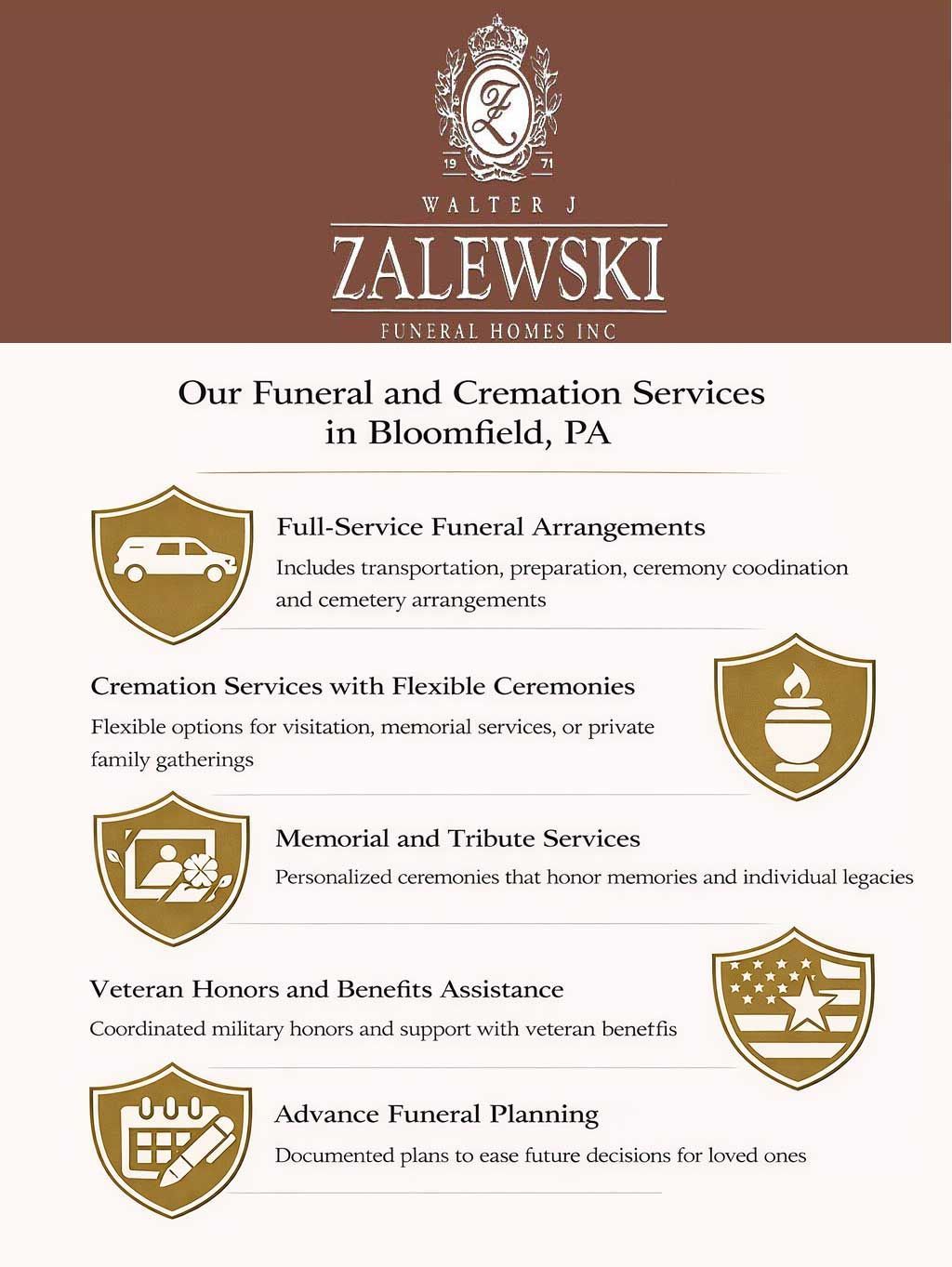 Our Funeral and Cremation Services in Bloomfield, PA