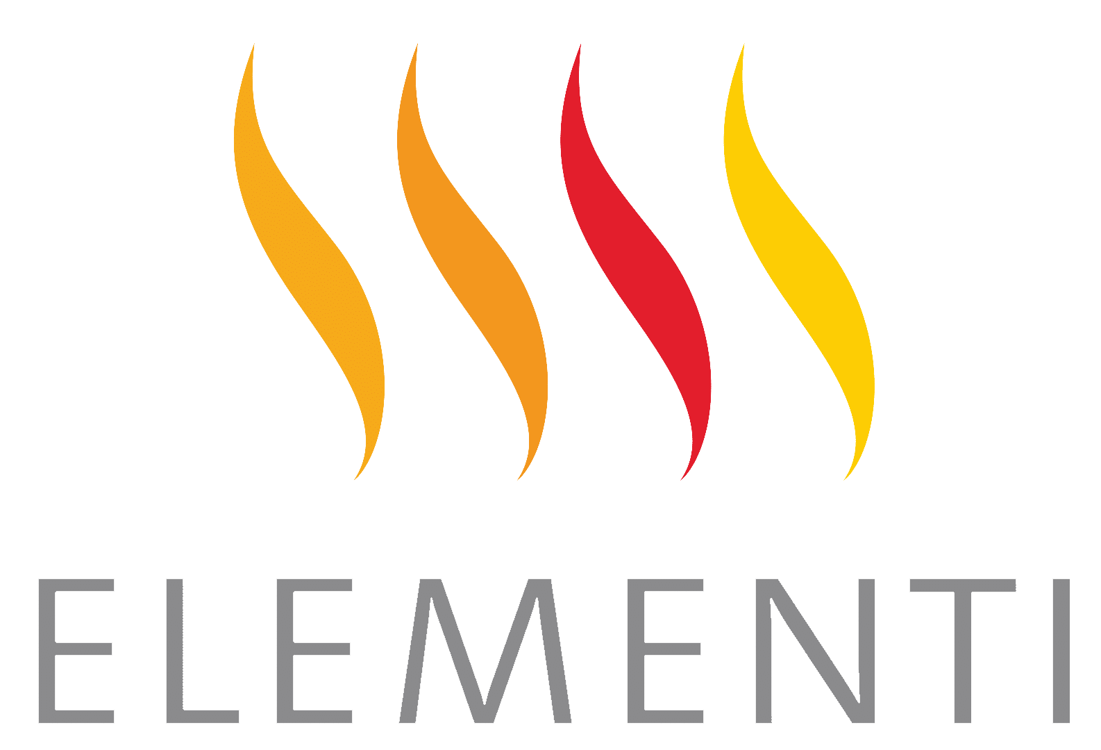 Un logo per un'azienda chiamata Elementi con tre vortici