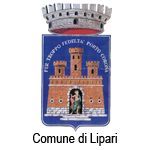Il logo del comune di lipari è uno stemma con un castello.