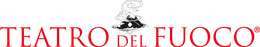 A red and white logo for teatro del fuoco