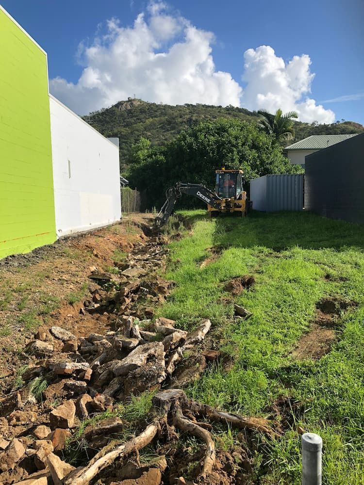Digging a Drainage - Excavator Hire Kelso, QLD