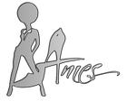 Logo for AMES Entertainment. A drawing of a person with the word AMES on it.