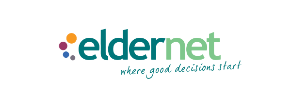 A logo for eldernet where good decisions start