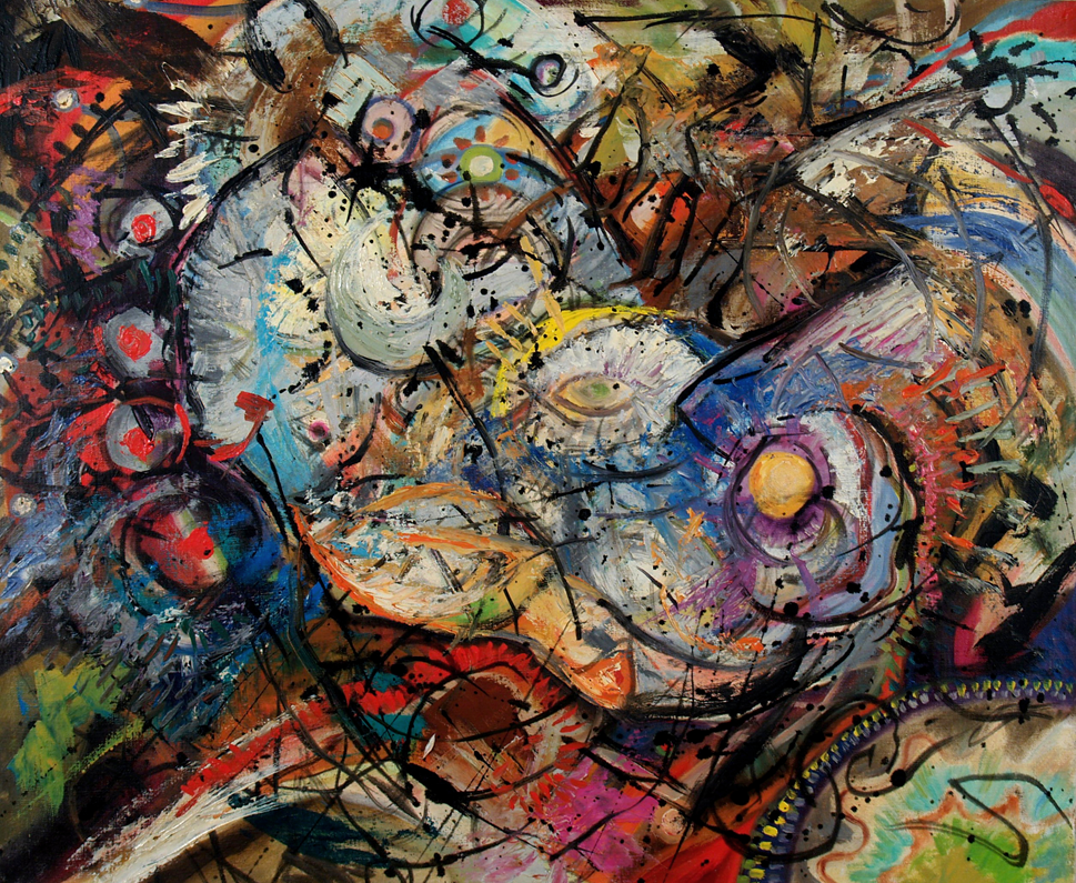 Conception, abstract oil painting by John Varriano