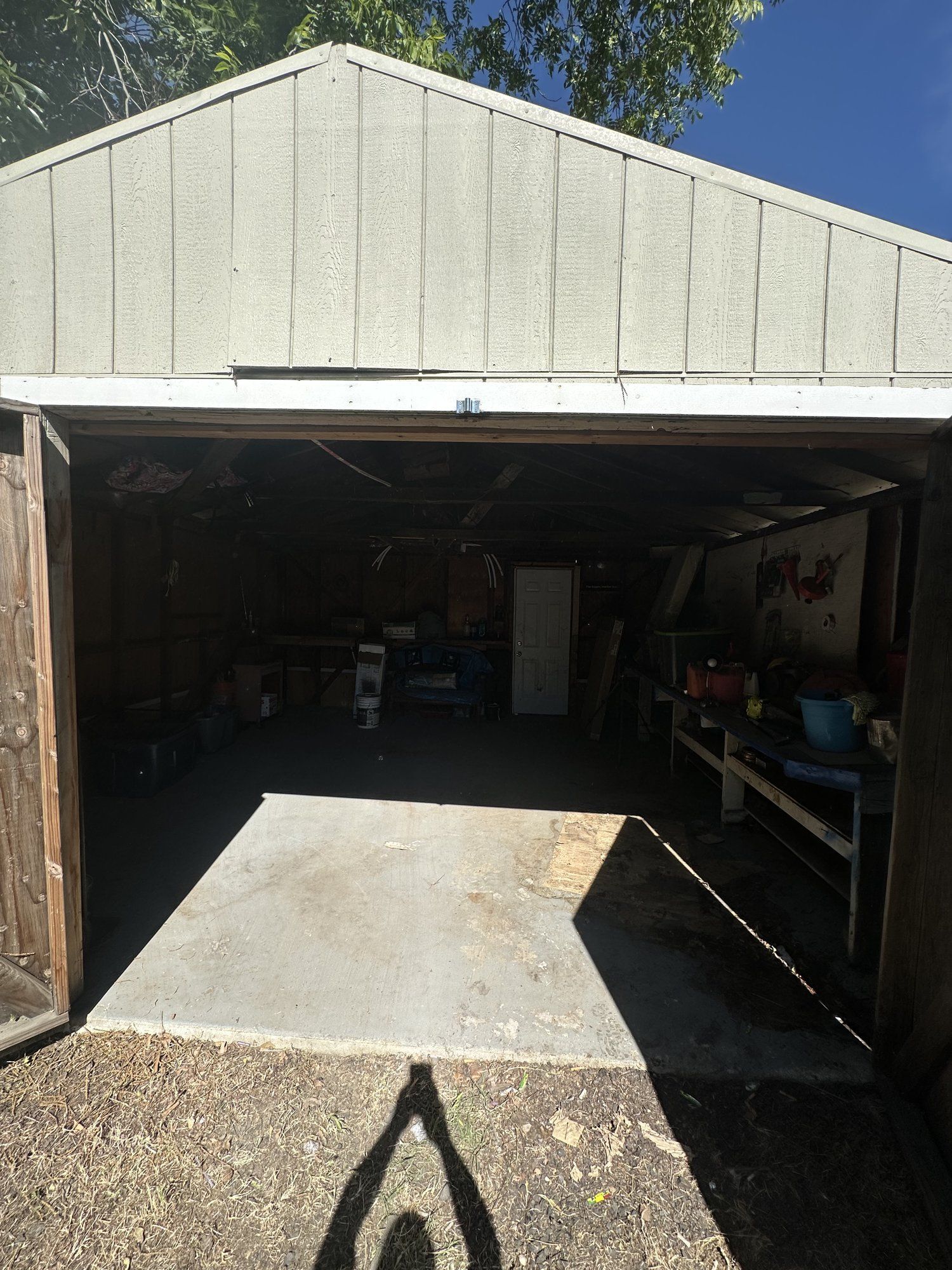 Empty garage after junk haul away, Oroville, CA
