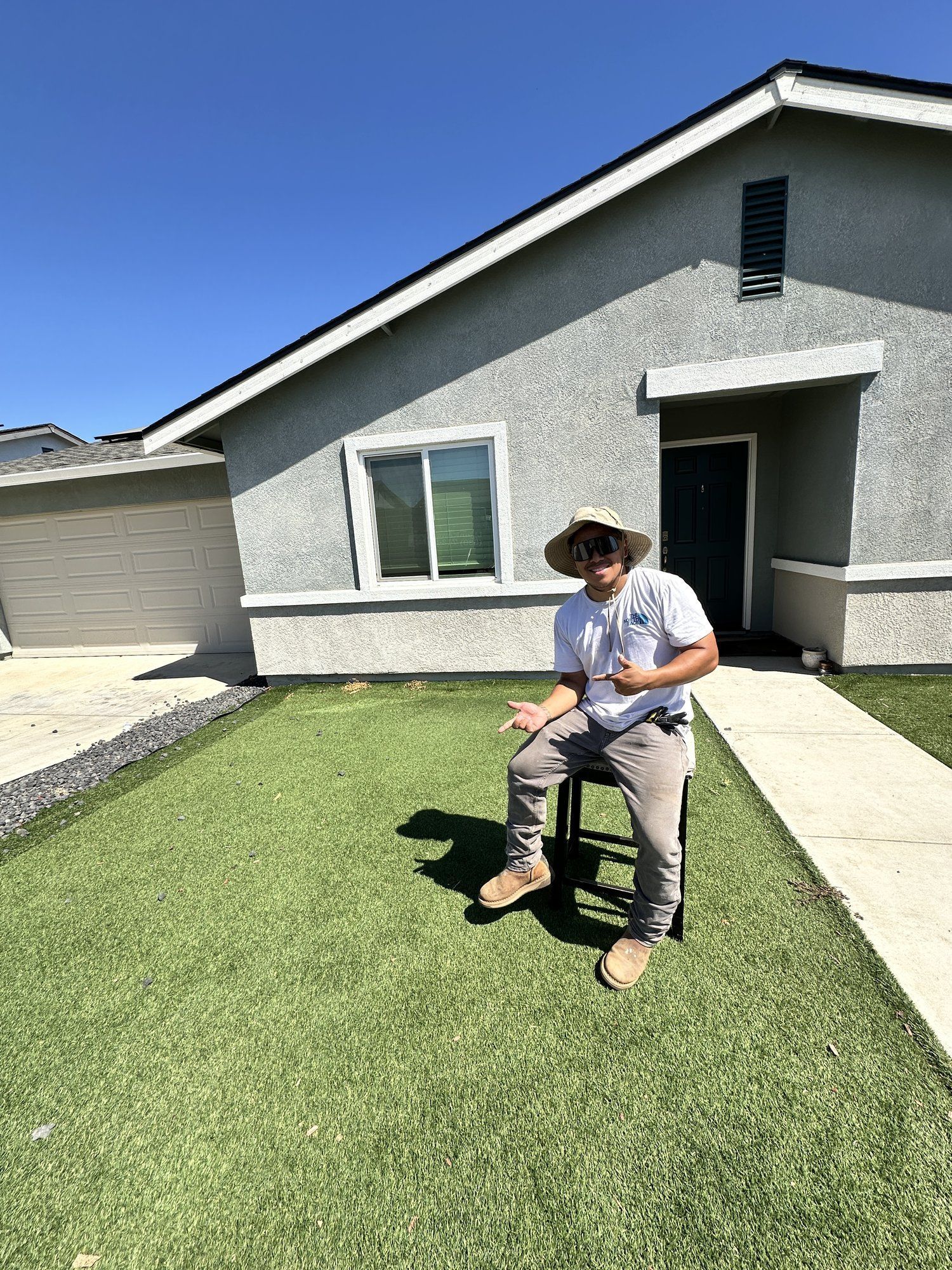 Clean front lawn after curbside junk pickup