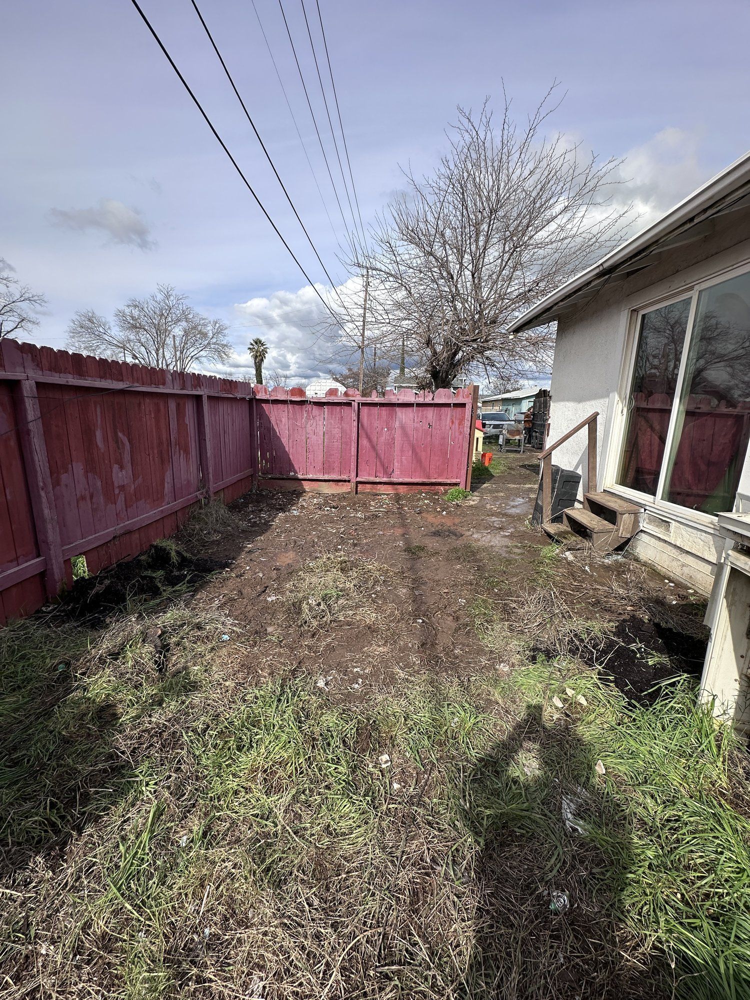 Cleared backyard after junk removal and yard cleanup