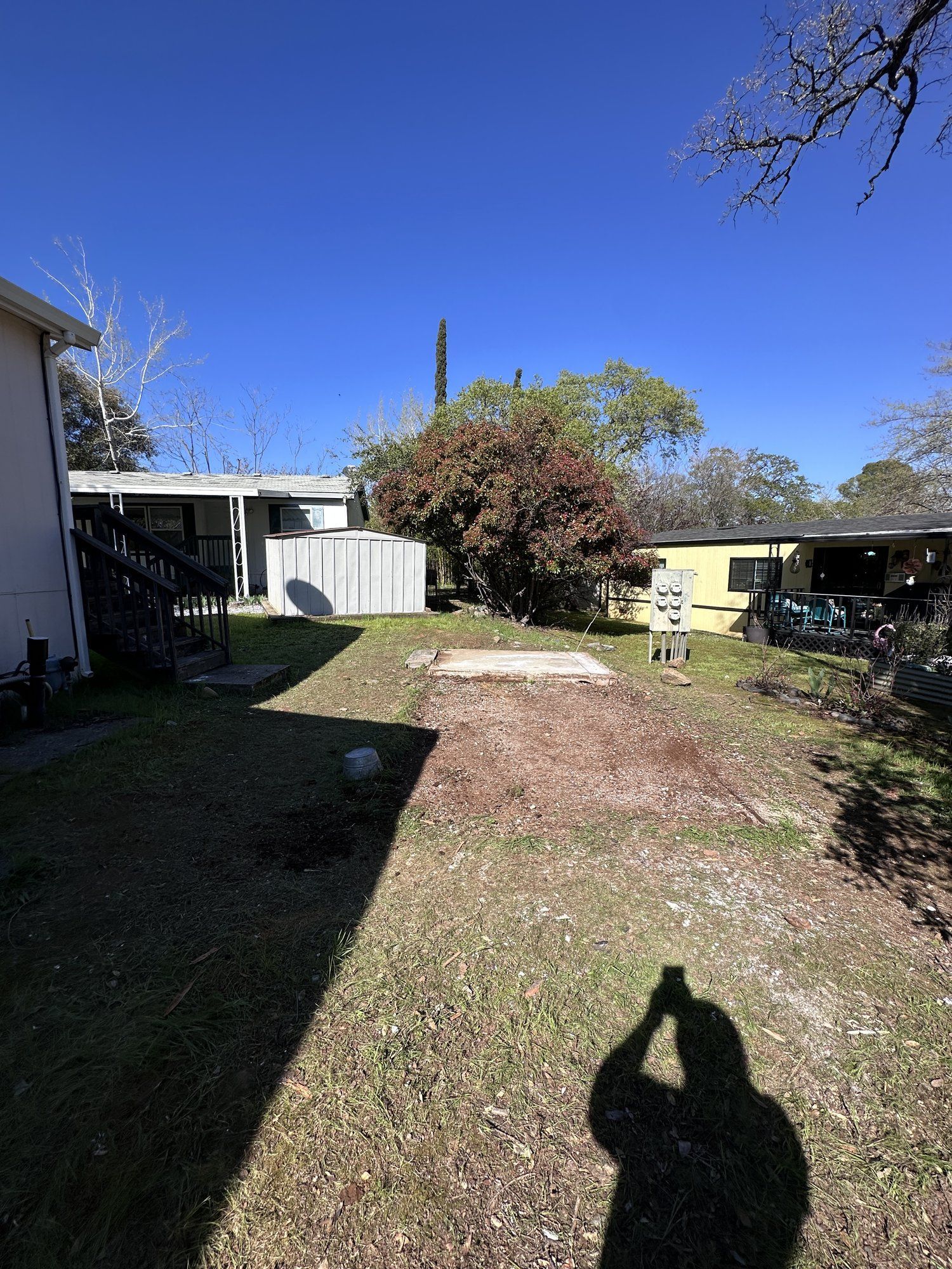 Cleared backyard after shed demolition, Oroville, CA