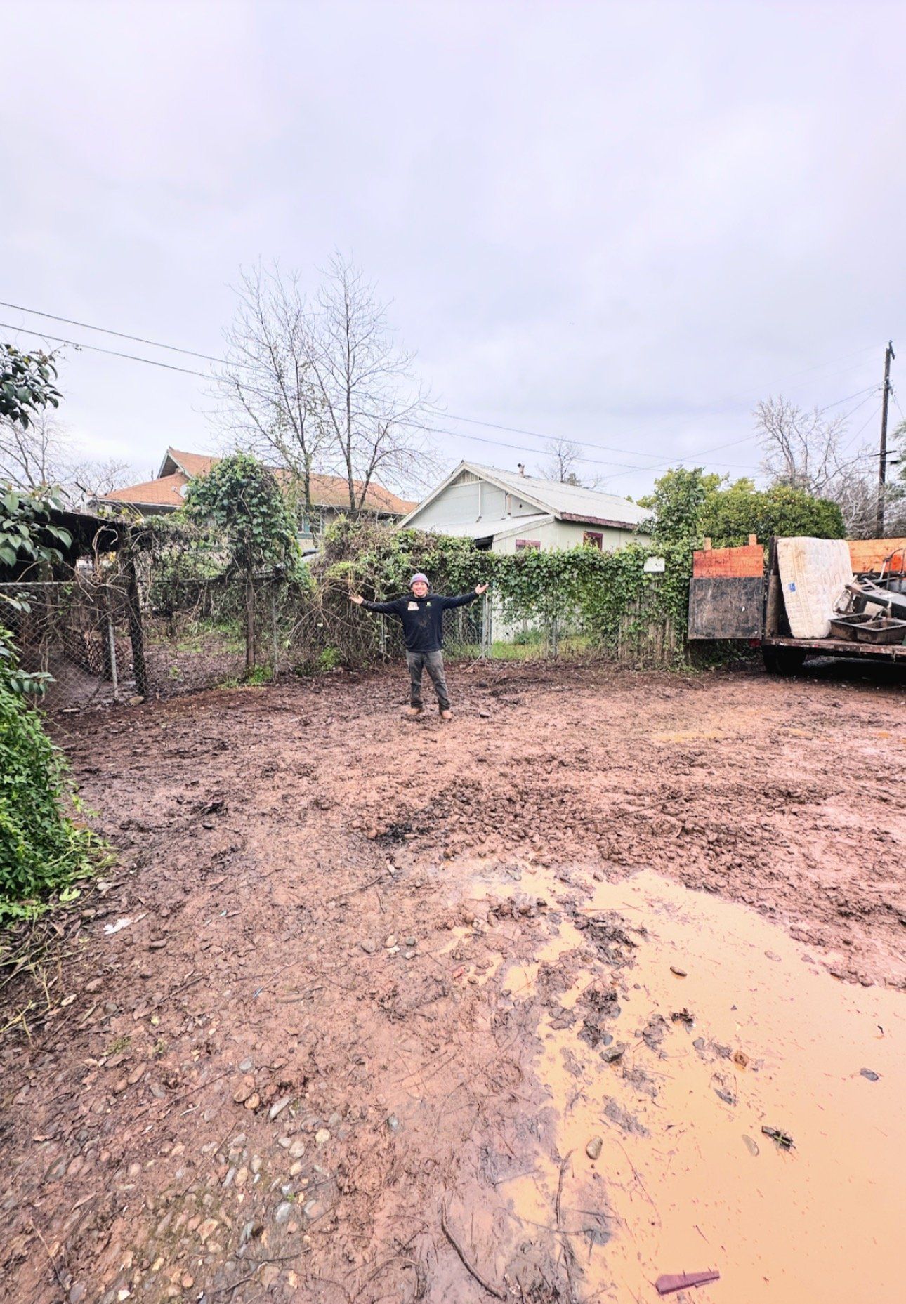 Cleared lot after debris removal