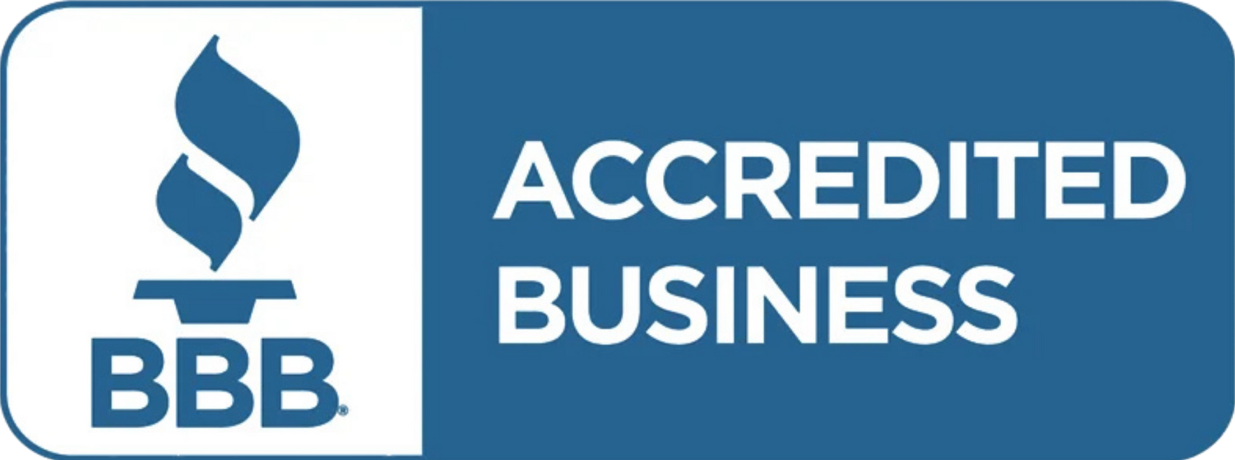 BBB Accredited Business logo with blue and white design