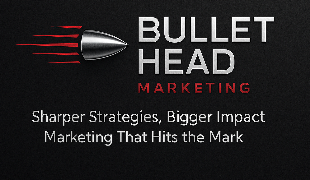 Logo: Silver bullet with red streaks, 