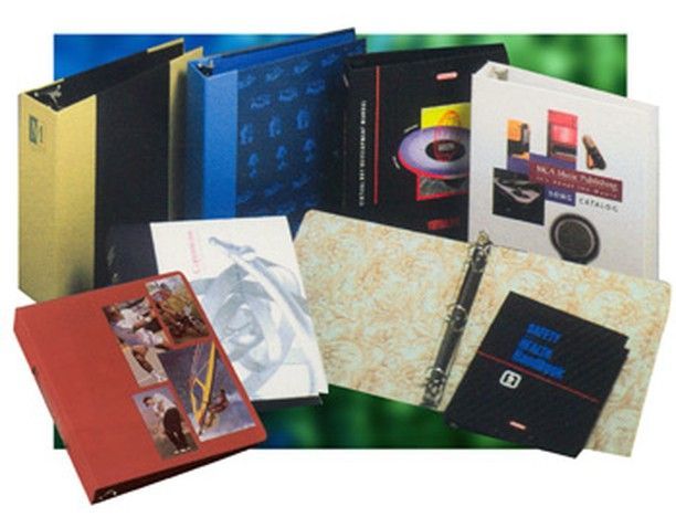 Custom 3-ring vinyl binder with full-color wraparound print