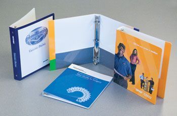 A binder with a picture of a man and woman on it