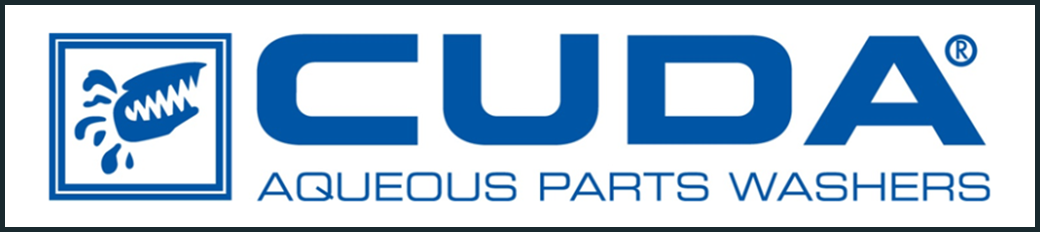 CUDA logo with blue fish icon and text “CUDA Aqueous Parts Washers”