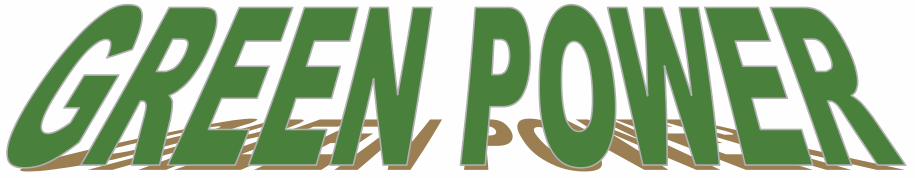Green italic text reading “GREEN POWER” on a white background