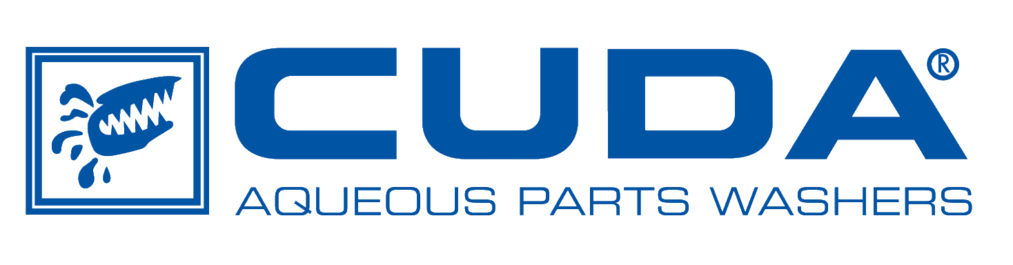 CUDA logo with blue fish icon and text “CUDA Aqueous Parts Washers”