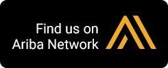 Find us on Ariba Network with yellow Ariba logo on black background