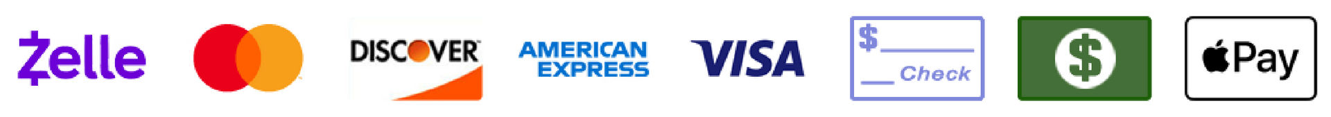 logos for zelle discover american express visa check and i pay
