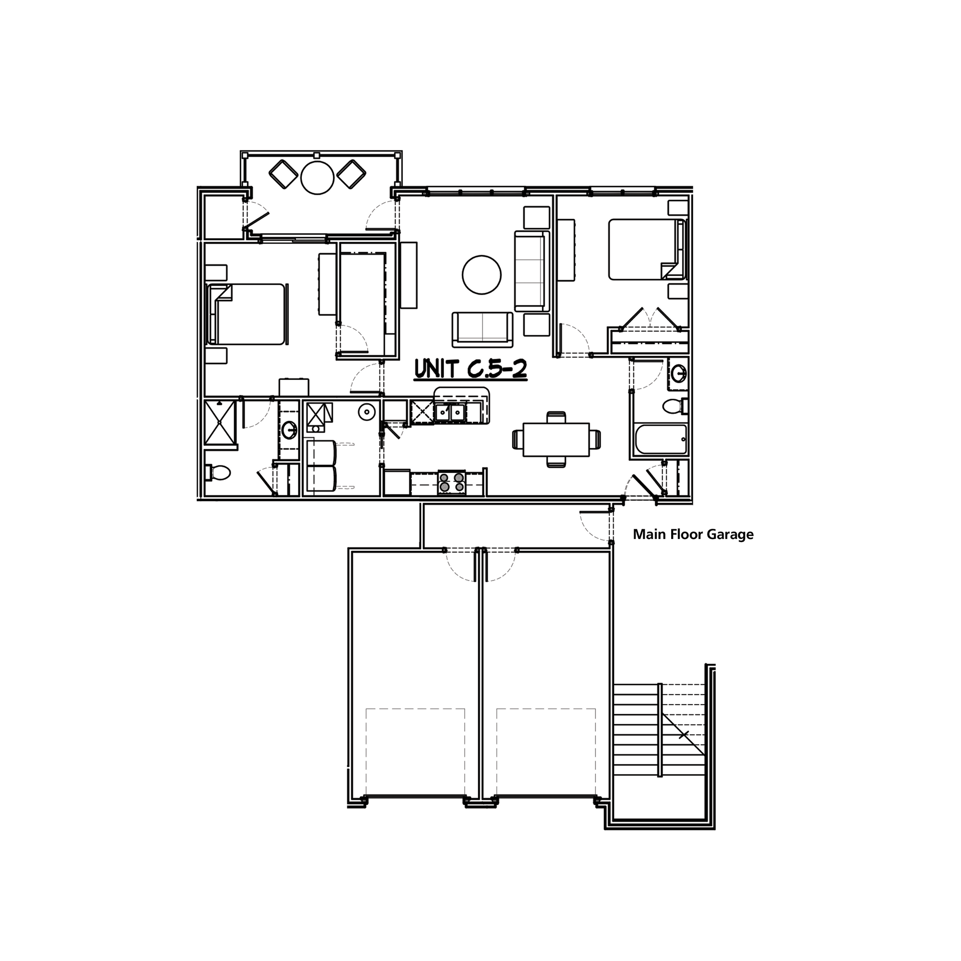 Floor plan of a unit labeled 