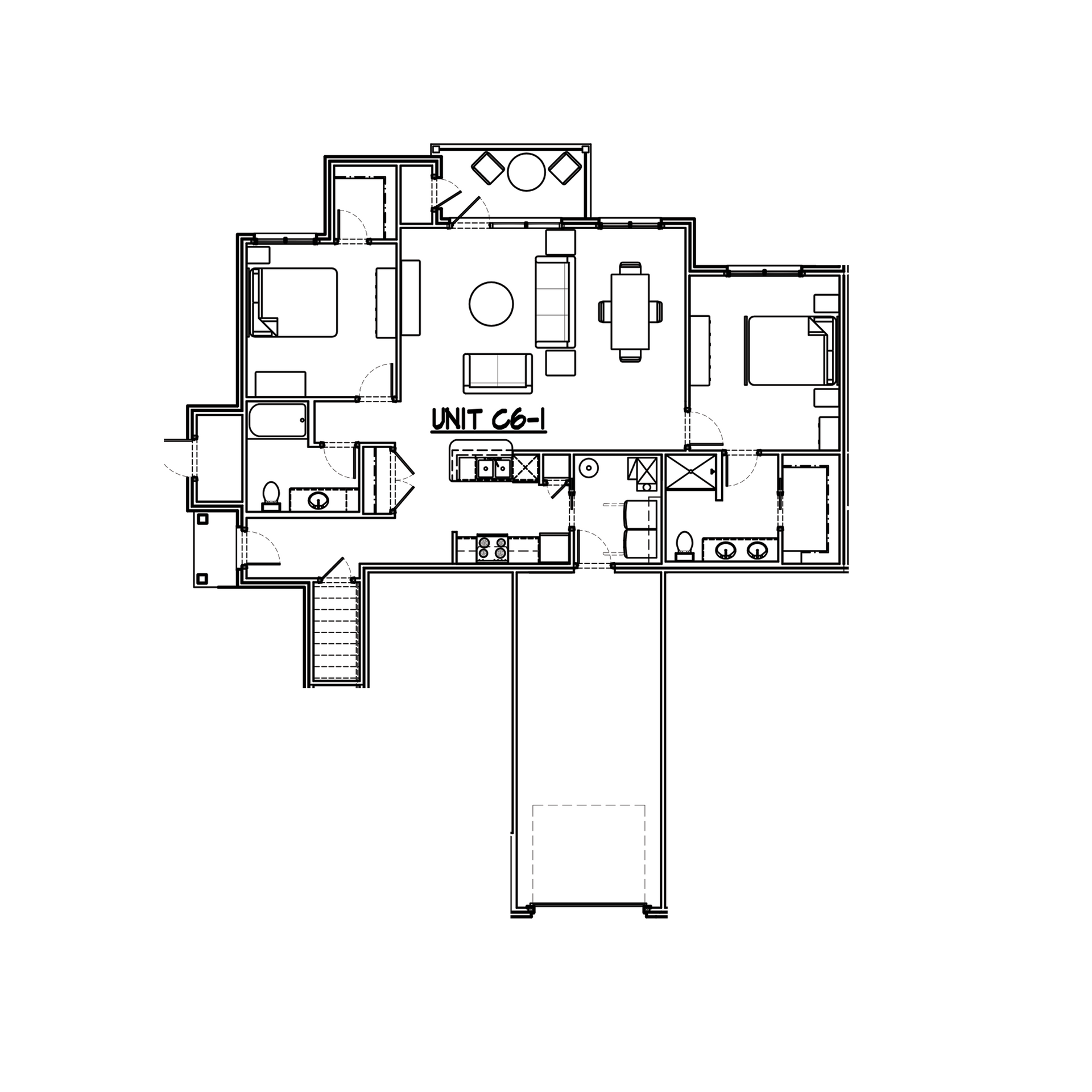Floor plan of a unit labeled 