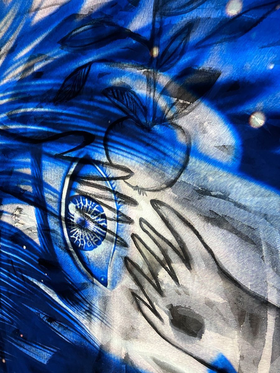 eine Hand mit Auge