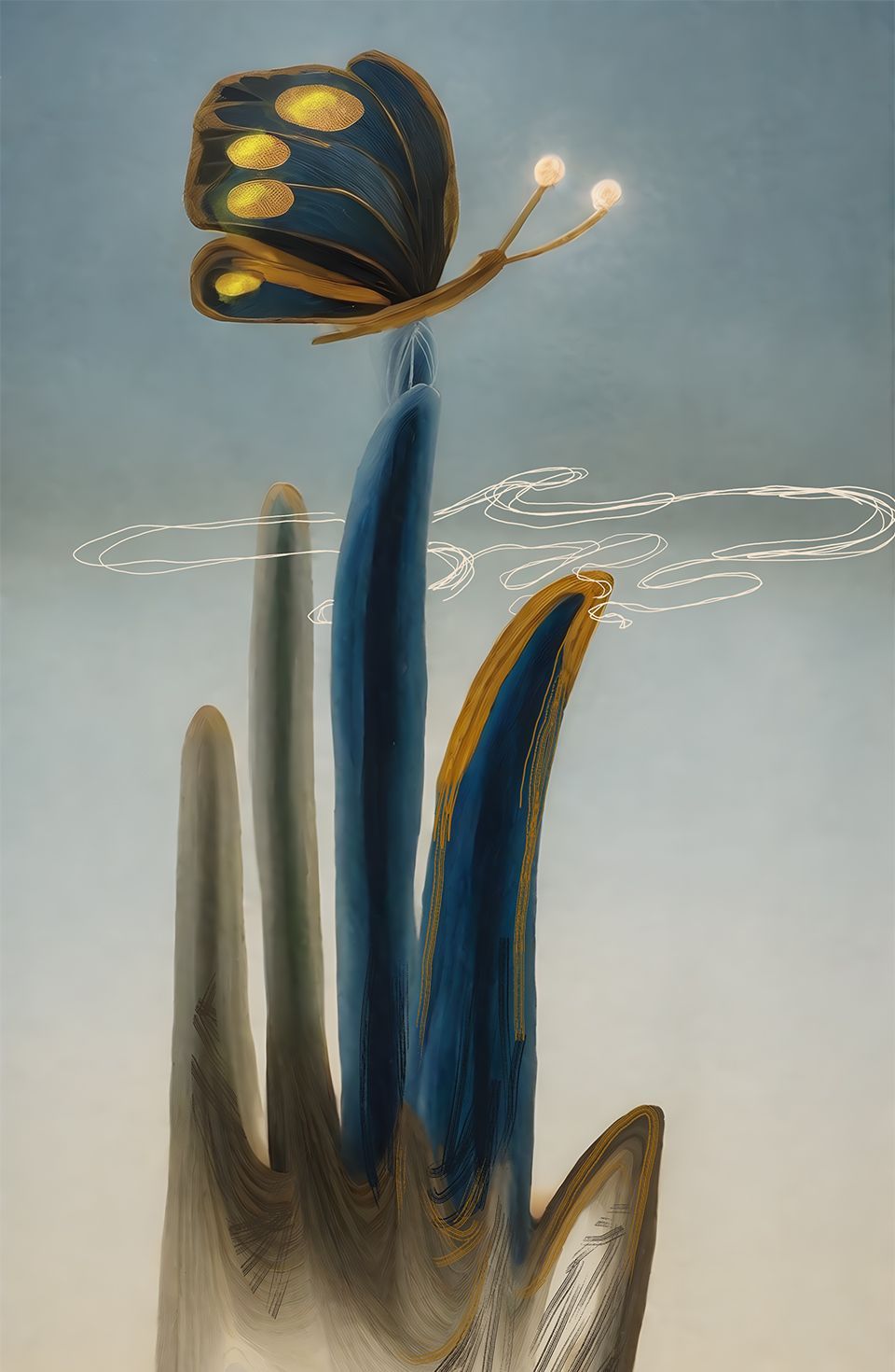 in der Ausstellung Paradise Dream - Hand mit Schmetterling 