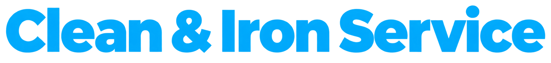 Clean & Iron Service logo in blue text with an orange underline