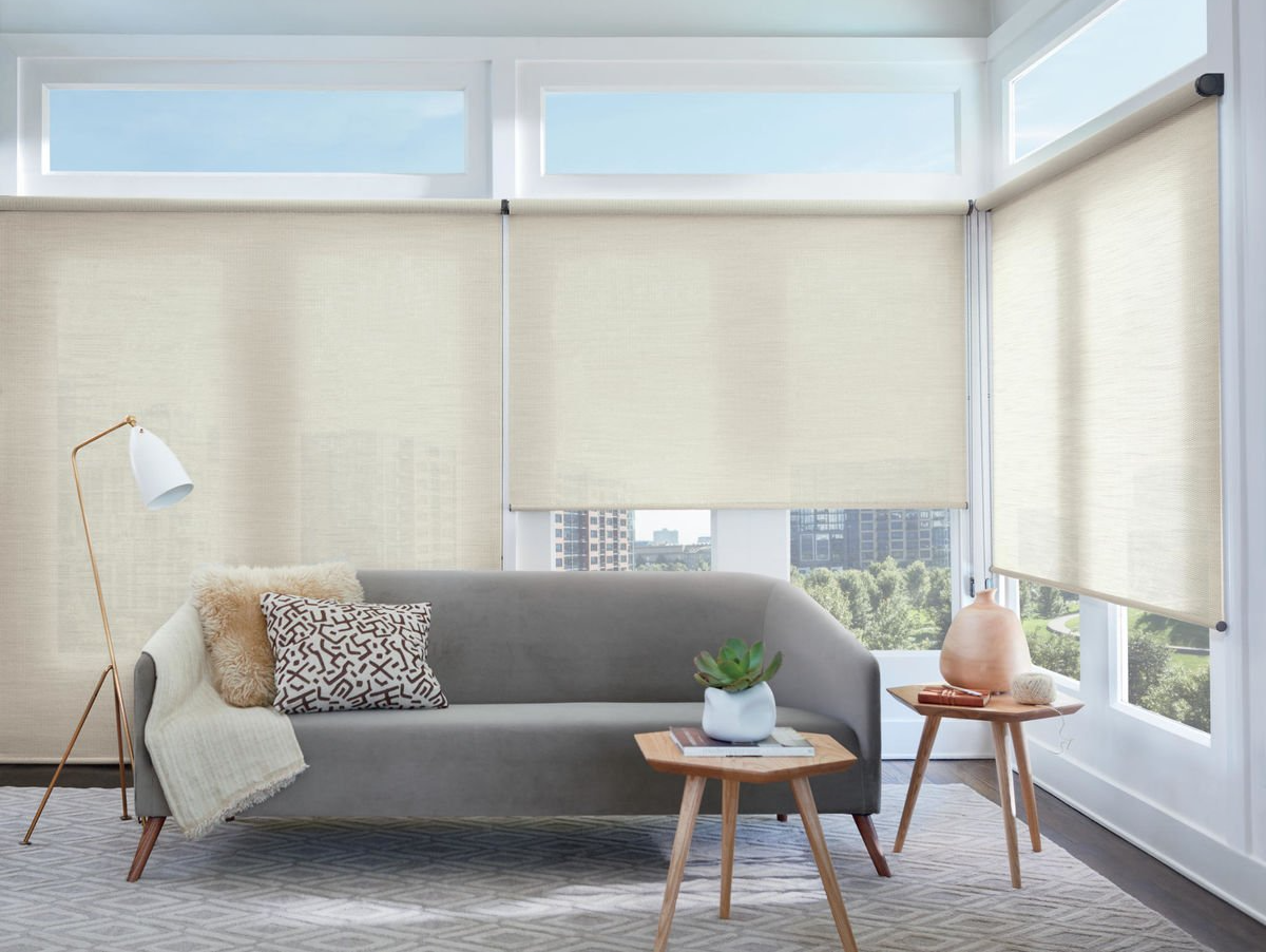 Designer Roller Shades near Corning, New York (NY) Hunter Douglas Roller Blinds Solar Shades Window Treatments