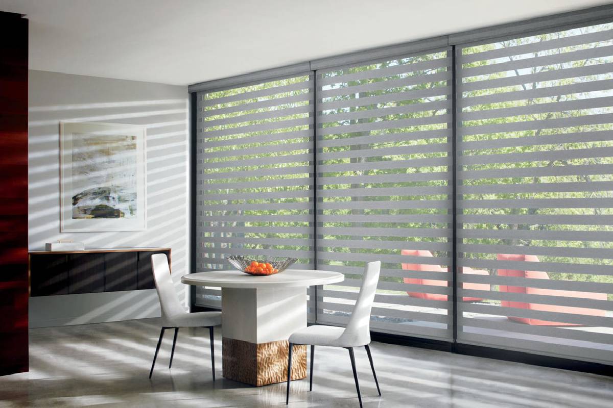 Hunter Douglas Banded Shades, roller shades, screen shades, zebra shades, near Corning, New York (NY)