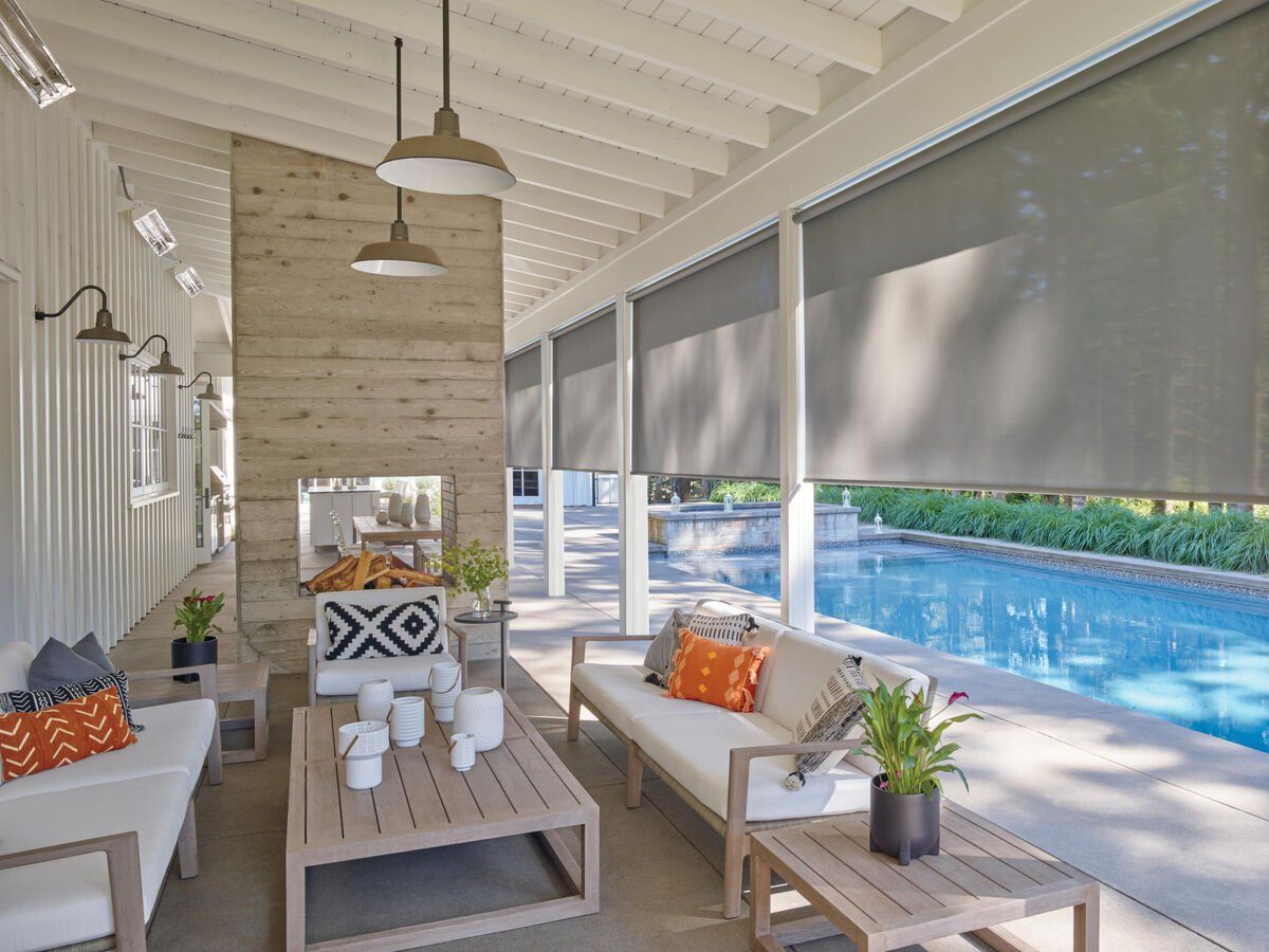 Designer Screen Shades near Corning, New York (NY) Hunter Douglas Roller Blinds Solar Shades Window Treatments