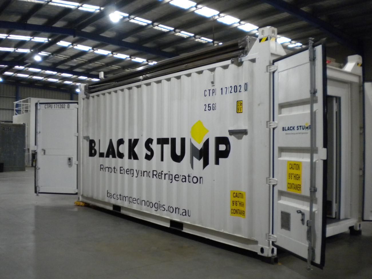 White shipping container with 