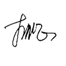 Black handwritten signature on a white background