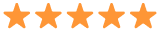 Cinco estrelas laranjas sobre um fundo branco