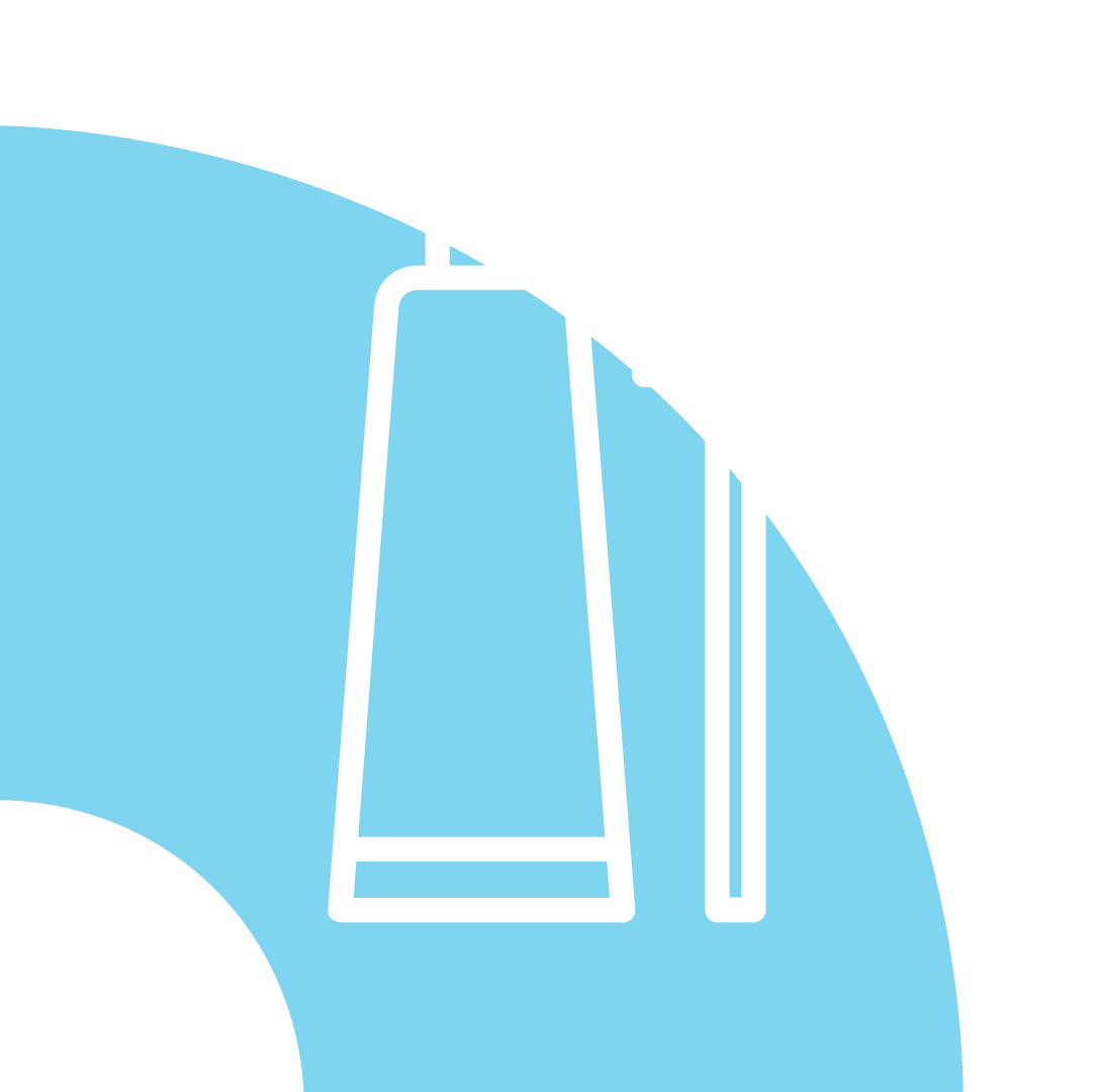 Gráfico circular azul claro com um ícone de linha branca representando um bolso ou bolsa de calças.