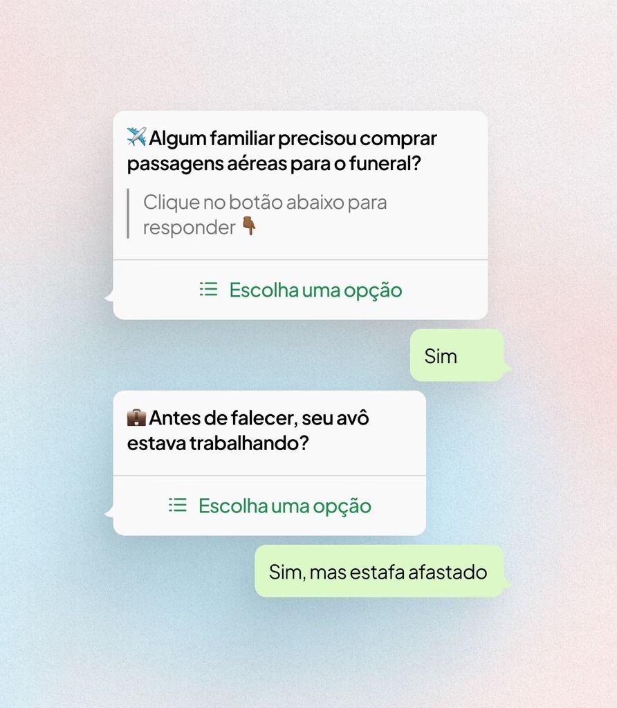 Captura de tela de uma conversa do WhatsApp