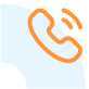 Ícone de telefone laranja com linhas de sinal, indicando um botão de chamada ou contato.