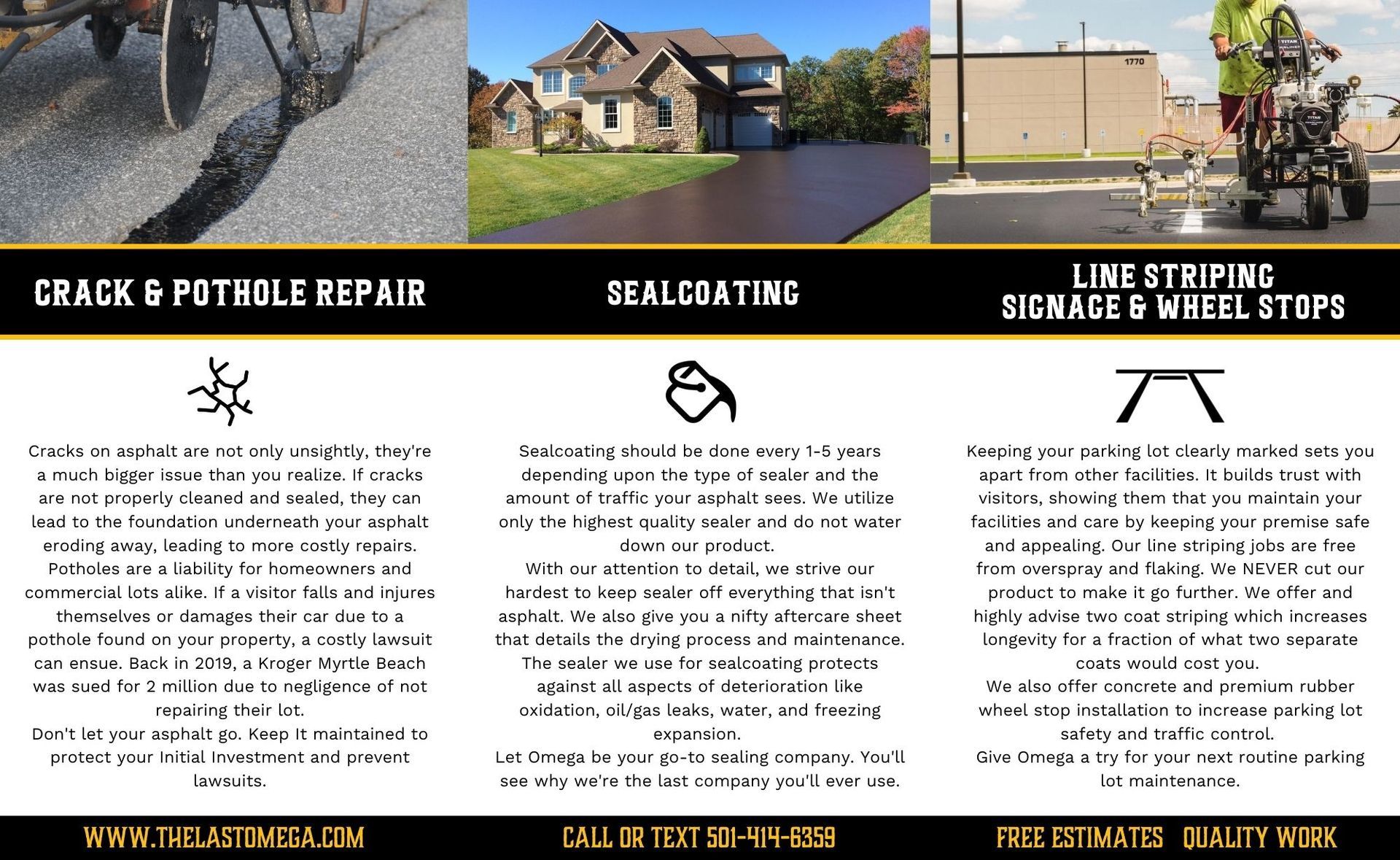 Brochure design for asphalt maintenance company