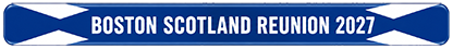Boston Scotland Reunion 2027 button featuring the blue and white Scottish flag design
