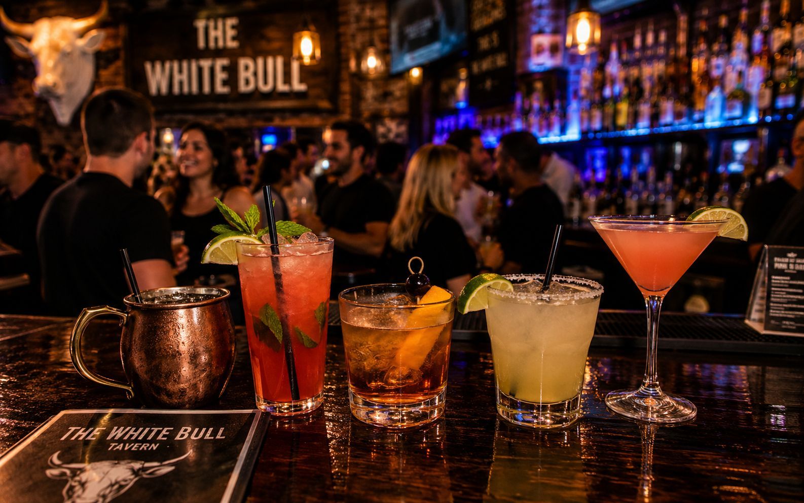 Guests enjoying karaoke night at White Bull Tavern near Faneuil Hall in Downtown Boston