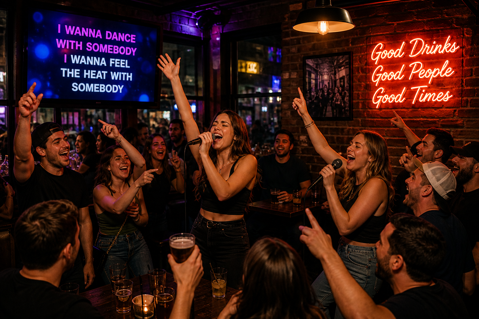 Karaoke night at White Bull Tavern in Downtown Boston