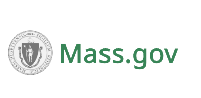 Mass.gov logo with gray state seal and green text on a white background Cape Cod MA