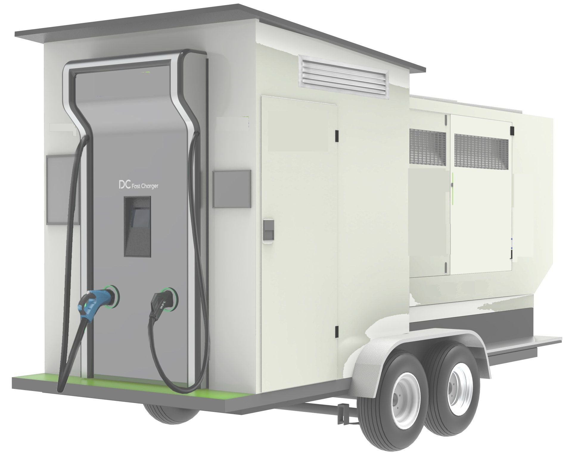mobile electric vehicle charging station on wheels