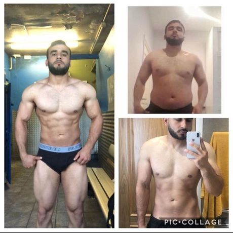 A picture of a man before and after taking a selfie1