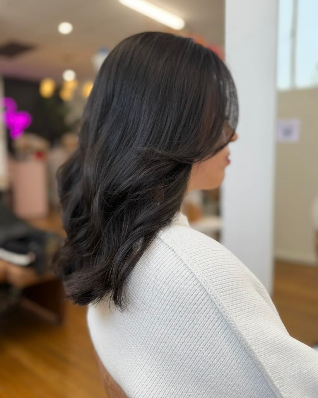 Blonde Person with Long Straight Hair Posing in A Salon — Pose Hair Design in Orange, NSW
