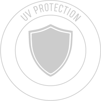 UV protection symbol with a shield inside a circle.