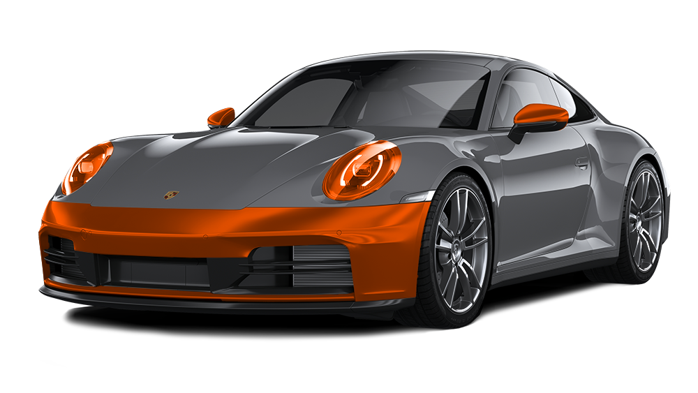 A red porsche 911 is shown on a white background.