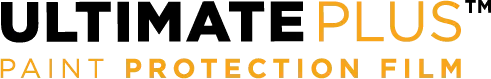 Ultimate Plus paint protection film logo. Black text