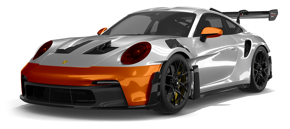 A red porsche 911 is shown on a white background.