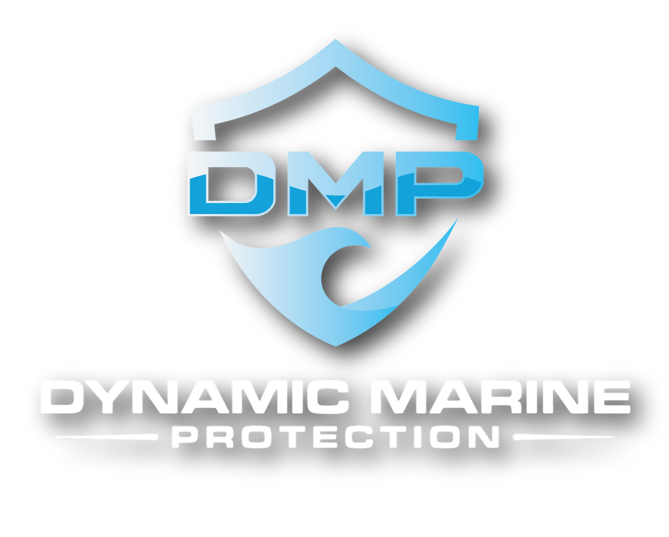 DMP logo: blue shield with 