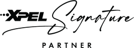 A black and white logo for xpel on a white background.